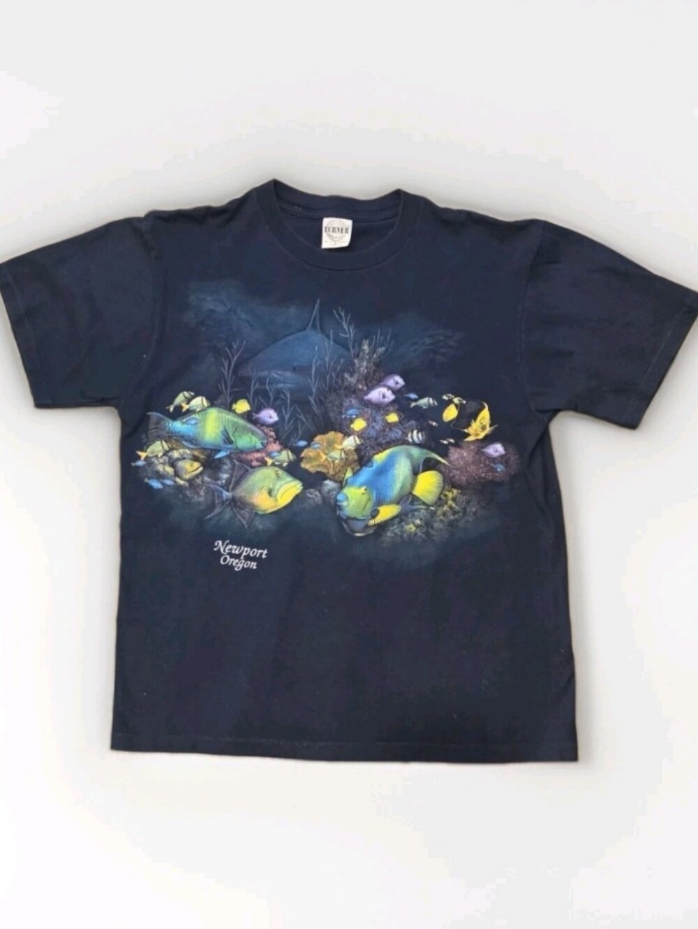 Vintage 90s Turner Originals Newport Oregon Fish T Shirt XL Marine Life USA Made